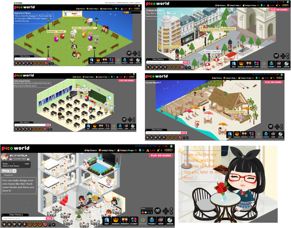 games like ameba pico virtual world